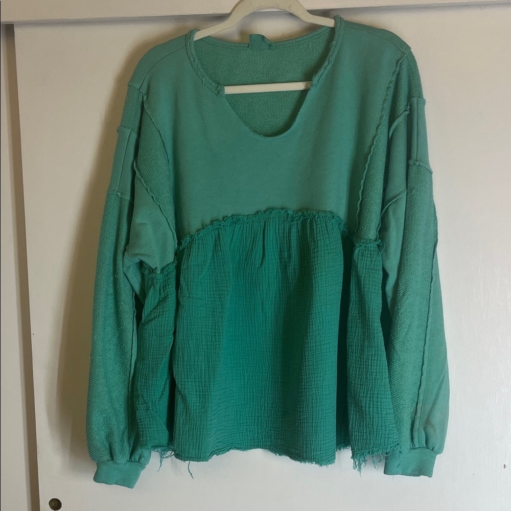 Fantastic Fawn Teal Sweatshirt